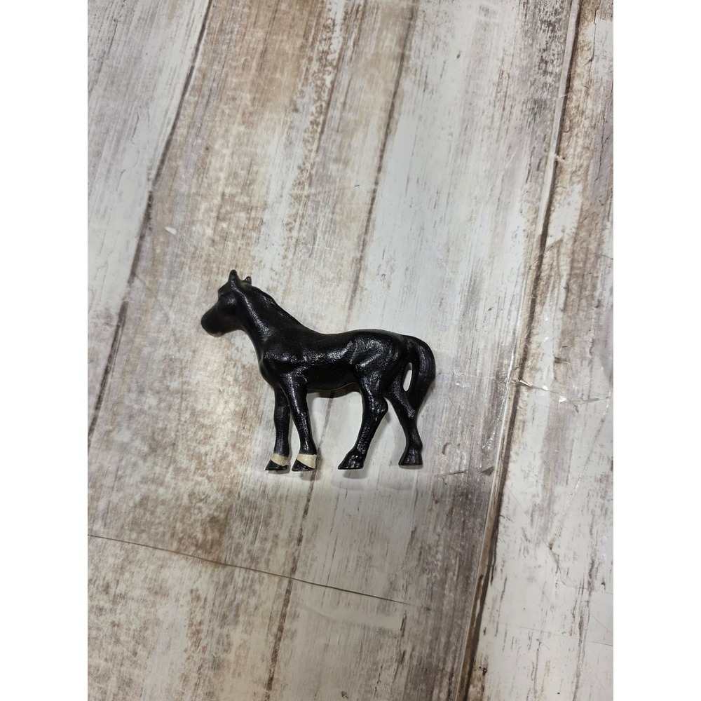 3-‎ Vintage Miniature Horse Figurines Black Chestnut Tan Japan Metal ToyREAD - Picture 5 of 11